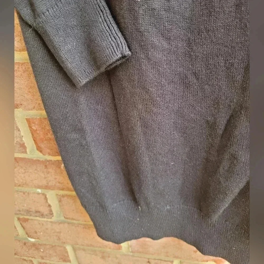 MICHAEL MICHAEL KORS Charcoal Black Wool Blend Crew Neck Sweater Dress S